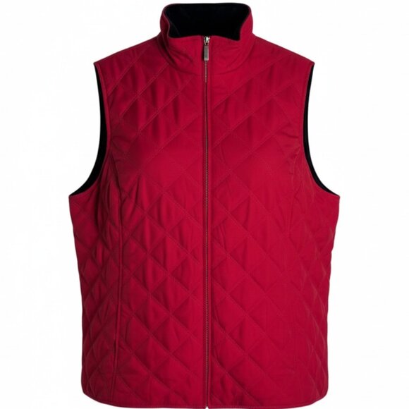 EUC Jones New York Signature Woman Quilted Vest Plus sz 3X Red Puffer Front Zip - Picture 13 of 13